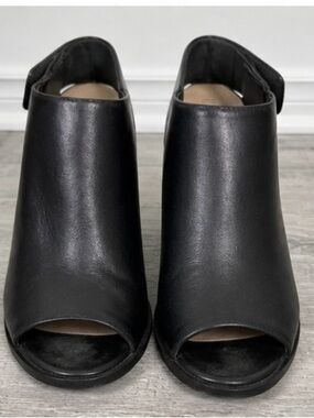 Aldo Black Open-Toe Leather Mules